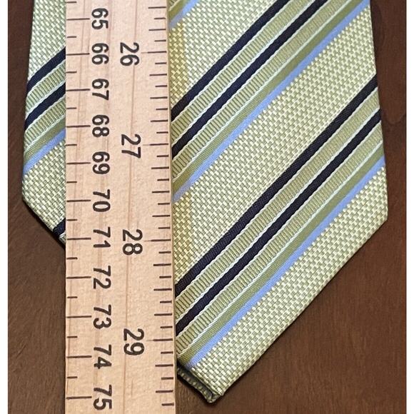 Milano Moda Green Blue Hand Made 100% Polyester Men’s Neck Tie Made In China - Picture 5 of 9